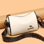 Women's Cowhide Round Shoulder Messenger Bag