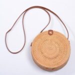 INS CHIC Handmade Crossbody bags Bohemian Straw Bags for Women Little Circle Beach Handbags Summer Vintage Rattan Bag