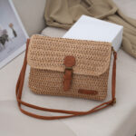 Women's Summer Beach Travel Crossbody Straw Bag