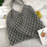 Mesh Hollow Unlined Straw Bag