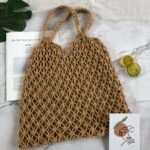 Mesh Hollow Unlined Straw Bag