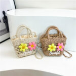 Summer Woven Bag Versatile Handheld Crossbody Hollow Beach Bag