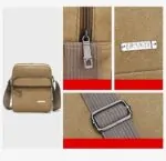 Casual Men's One-shoulder Messenger Multi-layer Canvas Bag