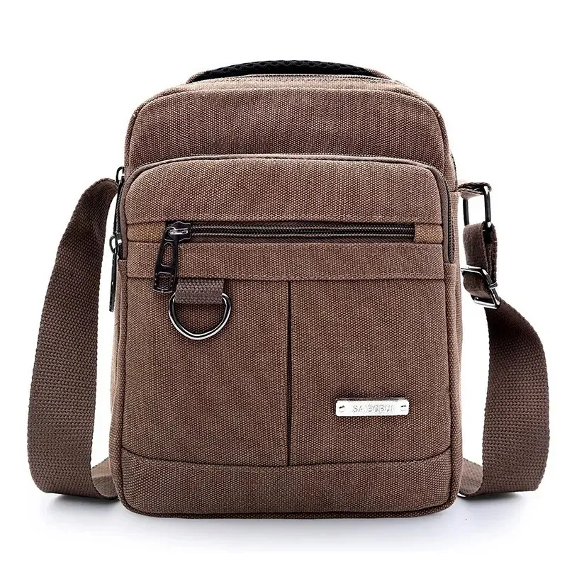 Men's Messenger Multi Layer Canvas Bag